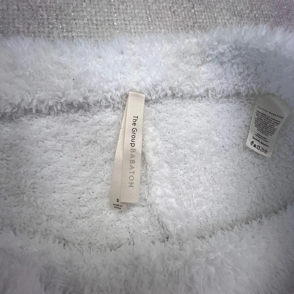Aritzia The Group Babaton Fuzzy Cozy Lounge Joggers‎ White Women's Size Small